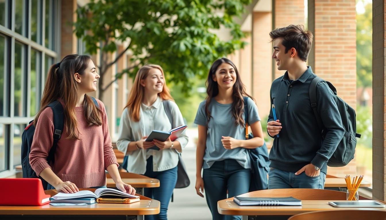 Modern university campus for students